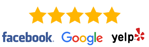 5-star rated on Facebook, Google and Yelp
